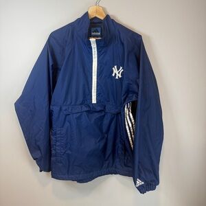 Vintage Adidas NY Yankees 1/2 Zip Windbreaker MLB Men’s Medium M Navy Blue